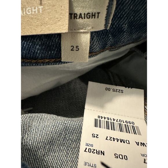 NWT Madewell The 90s Straight Jean 25 Shimmery Clear Rhinestones Enmore Wash - Picture 15 of 16